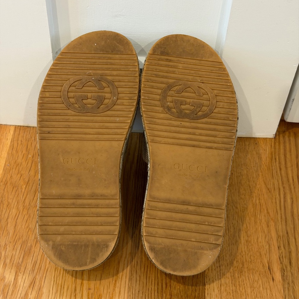 GUCCI Womens Platform Slide Sandal Slip On Wedge Size 7.5 Open Toe - Picture 5 of 9